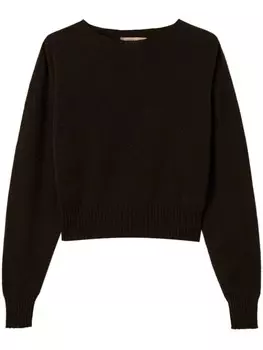 Кашемировый свитер с круглым вырезом TWINSET, коричневый