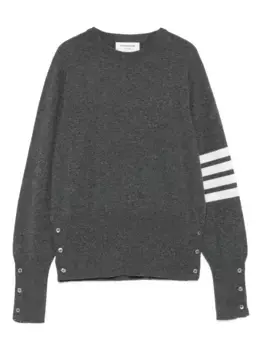 Кашемировый свитер с полосками THOM BROWNE, серый
