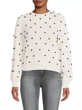 Кашемировый свитер с помпонами Filoro Ivory