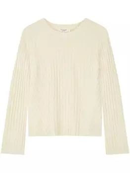 Кашемировый свитер с ребристым узором Chinti & Parker, нейтральный цвет