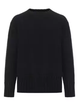 Кашемировый свитер с ребристыми манжетами JIL SANDER, черный