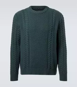 Кашемировый свитер с рельефной вязкой Kiton, Pine Green
