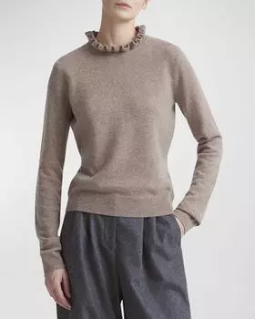 Кашемировый свитер с рюшами Circo Altuzarra, цвет Marble Melange