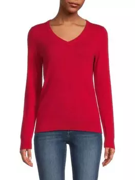 Кашемировый свитер с V-образным вырезом Amicale, красный