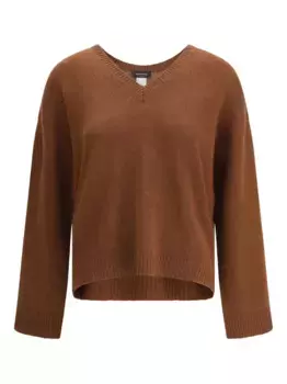 Кашемировый свитер с V-образным вырезом Fabiana Filippi, коричневый