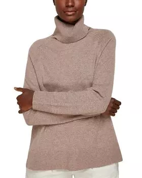 Кашемировый свитер с воротником-стойкой Whistles, коричневый/бежевый