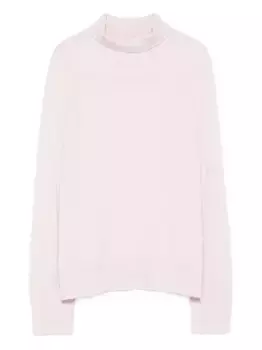 Кашемировый свитер с высоким воротником ALLUDE, розовый