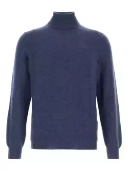 Кашемировый свитер с высоким воротником Fedeli, синий
