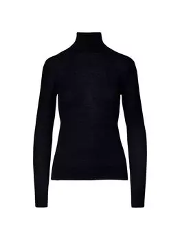 Кашемировый свитер с высоким воротником в культовом стиле Ralph Lauren Collection, черный