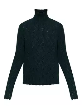Кашемировый свитер с высоким воротом ETRO, зеленый