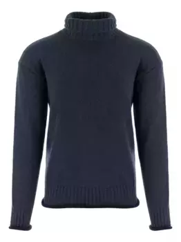 Кашемировый свитер с высоким воротом GIORGIO ARMANI, синий