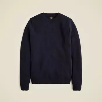 Кашемировый свитер средней плотности с круглым вырезом J.Crew, синий