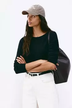 Кашемировый свитер тонкой вязки H&M, черный