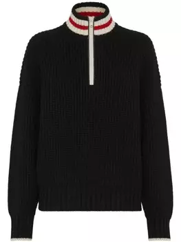 Кашемировый свитер в полоску Brunello Cucinelli, черный