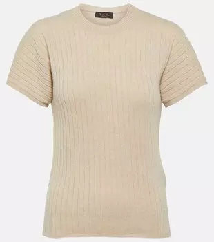 Кашемировый свитер в рубчик LORO PIANA, коричневый