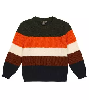 Кашемировый свитер в технике пэчворк Cozy Mix Loro Piana, разноцветный