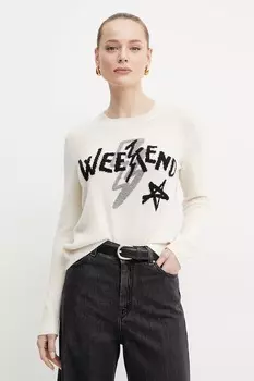 Кашемировый свитер Weekend Max Mara, бежевый