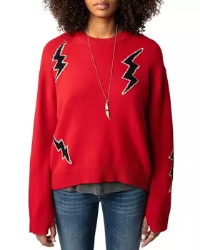 Кашемировый свитер Zadig & Voltaire Markus Ws с фонариком, красный