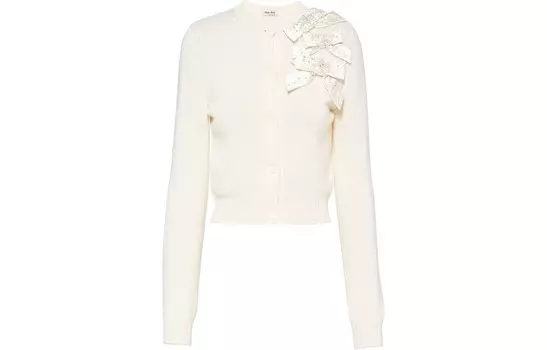 Кашемировый свитер женский белый Miu Miu