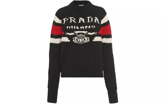 Кашемировый свитер женский черный Prada