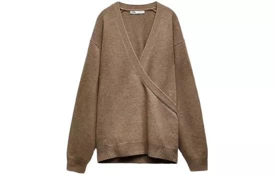 Кашемировый свитер женский коричневый Zara