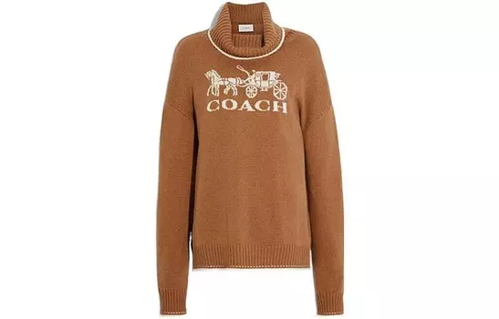 Кашемировый свитер женский оранжевый Coach