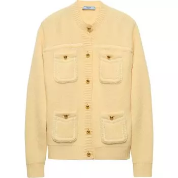 Кашемировый свитер женский пастельно-желтый Prada