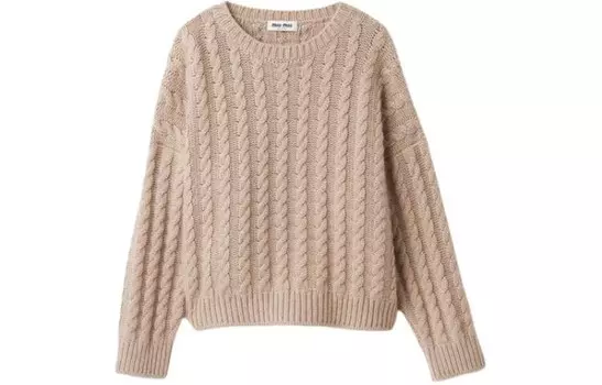 Кашемировый свитер женский песочно-желтый Miu Miu