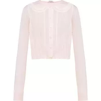 Кашемировый свитер женский розовый Miu Miu