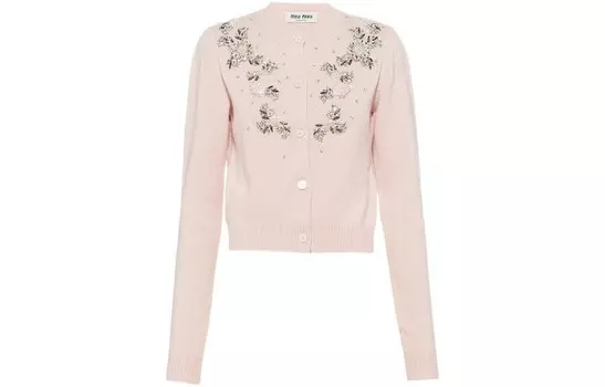 Кашемировый свитер женский розовый Miu Miu