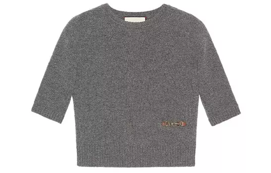 Кашемировый свитер женский серый Gucci