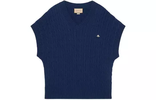 Кашемировый свитер женский синий Gucci