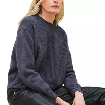 Кашемировый свитер женский синий Hermes