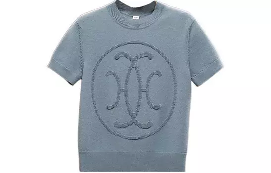 Кашемировый свитер женский синий Hermes