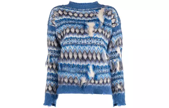 Кашемировый свитер женский синий Maison Margiela