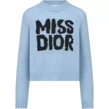 Кашемировый свитер женский светло-голубой Dior