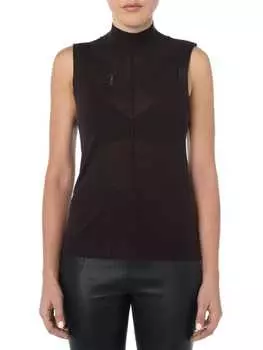 Кашемировый Топ Amiri с воротником под горло, коричневый