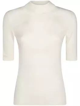 Кашемировый топ Malo с высоким воротом, белый