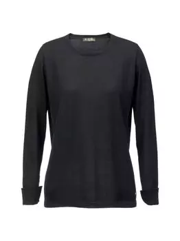 Кашемировый топ с длинными рукавами Loro Piana, черный
