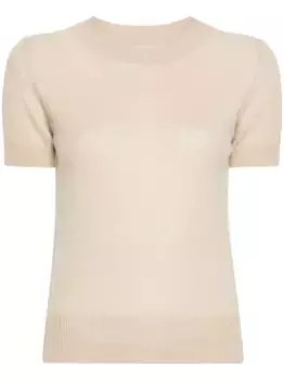 Кашемировый топ с круглым вырезом Ermanno Scervino, нейтральный