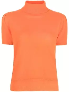 Кашемировый топ с высоким воротником Paule Ka, оранжевый