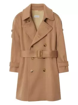 Кашемировый тренчкот Burberry Kids, нейтральный цвет