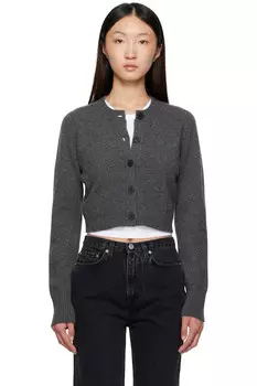 Кашемировый укороченный кардиган Zephir Loulou De Saison, цвет anthracite melange