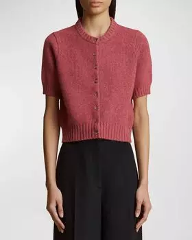 Кашемировый вязаный кардиган Nora Khaite, цвет Amaranth
