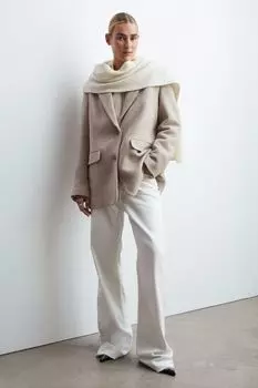 Кашемировый вязаный шарф H&M, бежевый