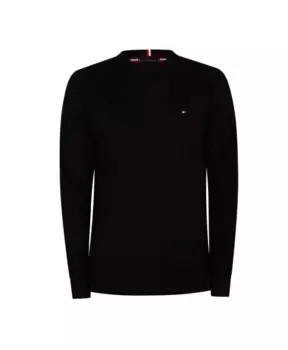 Кашемировый вязаный свитер с круглым вырезом Tommy Hilfiger, черный