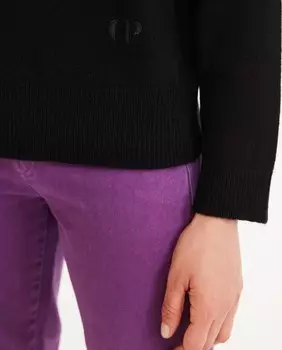 Кашемировый женский свитер с круглым вырезом Claudie Pierlot, черный