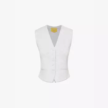 Кашемировый жилет с V-образным вырезом Guest In Residence, серый