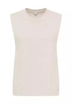 Кашемировый жилет-свитер с круглым вырезом ETERNA, бежевый