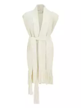 Кашемировый жилет Teagan с бахромой и поясом Gabriela Hearst, нейтральный